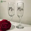 12pcsset Mr e Mrs Wine Glasses Sticker lyweds Regalo di fidanzamento Champagne Glass Decal Decorazione di nozze QQ516 220613