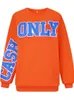 Kvinnors hoodies tröja streetwear tryck långärmad topp baggy orange rosa y2k höst vinter kvinna blå lös 230206
