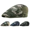 BERETS SPRING SOMMER CAMOUFLAGE MESH BERET HATS utomhus CAP Män kvinnor andningsbara solvisorer Sboy Ivy net platt hatt justerbaraberets wend22