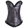 Bustiers korsetter Lady Plastic Boned Corset Gothic Flower Mönster Buckles Fashion Top Workout Shape Body Shaper Cocktail Clubwear OutfitBus