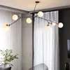 Lampade a sospensione Ramo di un albero Lampadario a led Design Bolla di vetro Lvy Luce orizzontale Soggiorno Cucina Bar Camera da letto Art Déco Lampada molecolare