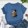 JCGO Vrouwen T-shirt Zomer Korte Mouw Katoen Dames Regelmatige Leuke Luie Sloth Print Grappige Casual O Hals Vrouwelijke T-shirts Tees Tops 220321