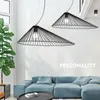 Pendant Lamps Nordic Art Decor Light Restaurant Bedroom Kitchen Straw Lamp E27 Bulb Hat Black Lampe Lustre Living Room Island LightPendant