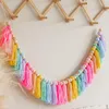 Decorative Objects & Figurines Baby Room Wooden Home Decoration Bead Garland With Tassel Wood Garlands Bed Tent Ornament Macrame Wall Hangin