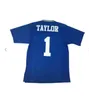 CEOMIT #1 Sean Taylor Jersey 100% genaaid S High School voetbalshirts Blue S-4XL Hoge kwaliteit snelle verzending