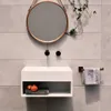 Solid Surface Stone Wall Hung Sink Cloakroom Wall Mounted Cabinet RS3836