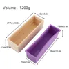 Silicone Soap Mold 1200ml Rectangular Toast Cake DIY Wooden Box with Separated Partition Baking Accessories Making 220601