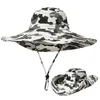 Camouflage Fisherman Hat Party Supplies Camouflages Caps Sport Leaf Jungle Military Cap Fiske Hattar Solskärm Gaze Cowboy CCE13788