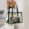 2 PCS Fashion Casual Tote Bag Summer Fresh Trasparente Jelly Bags Borsa a tracolla singola di grande capacità