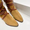 Дизайнерские сапоги осень зимняя пустыня Женские ботинки ковбой Fahsion Martin Boots Boots Braps 5color Medal Medal