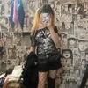 Punk Graphic Gothic Tshirt Donna Harajuku Fata Grunge Skull Top Tee Dark Academia Estetica Emo Plus Size Vestiti alternativi 220321