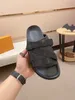 Designer Sandal For Men Honolulu Mule Leather Platform Slipper Canvas And Nylon Honolulus Flat Sandals Rubber Sole size 36-45