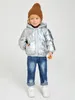 Manteau à capuche avec fermeture éclair holographique pour tout-petits garçons SHE