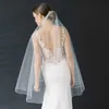 Copricapo V14 Velo da sposa Bordo corto Matita Veli da sposa semplici One Laye Elegante Rochii Lungo con pettine Morbido copricapo singolo