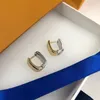 Luxe 18K gouden zilveren punk oorsteker voor dames Elegante gepersonaliseerde charme oorbellen Parijs Designer sieraden Dame oorbellen Bruidsbruiloftaccessoires met geschenkdoos