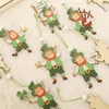 Decorazione per feste 12/9 pezzi Ciondolo creativo con trifoglio verde fortunato Decorazione per il giorno irlandese che celebra la festa di San Patrizio felice