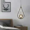 Hängslampor modern minimalistisk stil säng ljuskrona lång kreativ personlighet sovrum vardagsrum bakgrund väggled liten ljuskrona