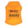 Dog Apparel Selling Summer Vest Shirt Clothes Coat Pet Cat Puppy 100%Cotton Vests I LOVE MY DADDY MOMMY Clothing For Dogs Costumes