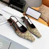 Women Mid Heel Sandals Designer Slippers Woman Variety Sandals Slipper Bloom web Floral Glitter Print Shoes Leather Rubber Summer Shopping Essentials Size 35-41