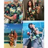 Men's Casual Shirts Men's Electronic Chip Hip Hop Men Oversized Shirt Harajuku Style Short Sleeve Button Up Cuban Tops Hawaiian