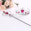 إكسسوارات الكرتون Snowflake Wands Crown مجموعة Fairy Wand Girl Christmas Party Snowflakes Gem Sticks Magic Wand Crowns Tiara Colorful LT002