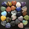Pedras de pedra solteira j￳ias naturais de 25 mm Ornamentos de cora￧￣o rosa quartzo cristal chakra manuse pe￧as home decora￧￣o diy n dhmli
