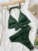 2022 مثير v-neck bikini High Weist Swimwear Women's Swimsuits دفع البناء Biquini مضلعة بدلات البيكينيات وضعت قطعتين بيكينيس بيكينيس بيكينيس