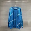 Balencigalies Designer-Pullover für Herren, gestrickt, Krähenhalsausschnitt, Damenmode, Buchstabe, schwarz, langärmelig, Kleidung, Pullover, übergroßes blaues Oberteil, Balencaigalies 22J8