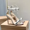 Gianvito 10.5cm stiletto Heels Sandals sky-high heel for women summer luxury designer shoes Gold silver black Calf leather foot strap heeled Rear zipper footwear