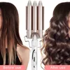 Kemei Hair Cerlers Looper Hair لديه 3 رؤساء تموج تجريبي للشعر ثلاثي الشباك الحديد المحترف أدوات Waver H22047225611