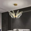 Noordse vlinder woonkamer led kroonluchter lamp innovatief sfeervolle ontwerp multi-head gouden eetkamer slaapkamer hanger licht le-445