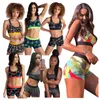 21style carta designer swimwear mulheres biquíni set mangas colete tanques + shorts natação terno moda 2 peça roupas de verão slimfit encantador