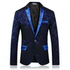 Herenpakken blazers luxe feest prom jas mode bedrukte slanke elegante bruiloft mannen blazer wijn roodblauw zwart zwart