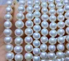 Blanco 100% perlas naturales puras de agua dulce 8-9mm cerca de microperla redonda de ocio semiacabada para collar de pulsera DIY