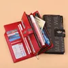 Plånböcker Kvinnors korthållare Purses läder Lång plånbok zip hasp telefonpåse pengar myntficka kvinnliga pursewalletter