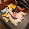 Cute soft cute animal dolls plush toy children's bed with legs in beds to comfort doll cartoon pillow