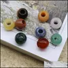 Stone Loose Beads Jewelry 12Mm Natural 5Mm Roporous Amethyst Rose Quartz Turquoise Agate 7Chakra Diy Bracelet Necklace Dhdfi