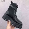 Women New 2022 INS Booty Woman Low Shoes Luxury Designer Booties Ladies Round Toe Military Mid Calf Boots Sneakers for Woman Y220729
