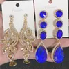 Boucles d'oreilles bohémiennes rétro Dangle alliage européen et américain diamant long célèbre palais court vent boucles d'oreilles exagérées en gros Bijoux Mix styles Discount