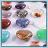 Stone Loose Beads Jewelry 25Mm Love Hearts Natural Crystal Craft Ornaments Quartz Healing Crystals Energy Reiki Gem Living Room Decoration D