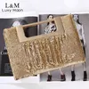 Evening Bags Female Handbag Clutch Women Hand Bag Purse for Wedding Party Sequin Evening Bag Chain Shoulder Clutches Bags Gold Silver X12h 220318