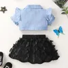 Hibobi Girl Summer Clothing Baby Girls Cloth Top Top Tutu jupes 2pcs Tenues SETS 06T 220615