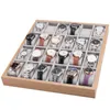 Bekijk dozen Cases 24/30 roosters perentextuur houten doos grote kast houder organisator voor mannen dames winkels displaywatch