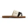 Mulheres originais chinelos arborizados mules sandálias planas slides designer lona branco preto vela moda ao ar livre chinelo de praia