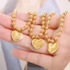 Link Chain Wholesale Selling Stainless Steel Bead Bracelet 18K Gold Plate Engrave Words Heart Pendant Valentine Day Gift Kent22