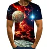 Mężczyźni 3D T Shirt Casual krótkie rękawe O szyję moda natura TEE TEE TEES 2206618