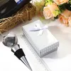 Wholesale Bar Tools 100PCS Elegant Crystal Heart Wine Stopper Silver Box Barware Favors Anniversary Event Party Gifts SN4563