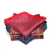 Mens Brand Handkerchief Vintage Geometric Pocket Square Soft Hankies Wedding Party Business Silk Colorful Chest Towel Navy