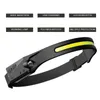 Headlamps LED COB Headlamp Waterproof USB Rechargeable Head Lamp Torch Working Lights Camping Cycling Running Fishing Headlight