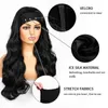 Nxy Wigs Women Headband Natural Black Highlight Heat Reitant Fiber Body Wave Straight Synthetic for 220528